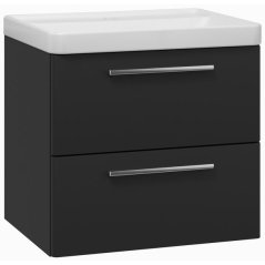 EBS Urban Skříňka s umyvadlem 60cm, černá mat/madlo nerez