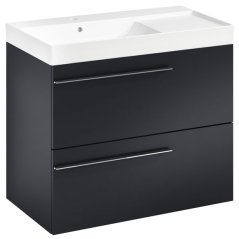 EBS Ardo Skříňka s umyvadlem 80 cm, L, černá mat, madlo chrom
