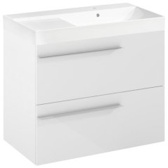 EBS Ardo Skříňka s umyvadlem 80 cm, P, bílá lesk, madlo chrom
