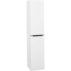 EBS Nevio B Skříňka vysoká s černým úchytem L/P 35 cm, bílá lesklá