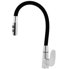 EBS Dřezová baterie s flexibilním ramínkem se sprškou, 2-polohová, černá/chrom