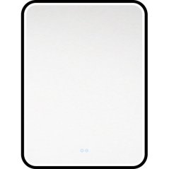 EBS Emilia Zrcadlo 60 x 80 cm s LED osvětlením a senzorem, černá rám