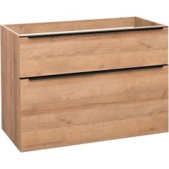 EBS Nevio B Skříňka pod umyvadlo 101 cm s černým úchytem, dub Riviera