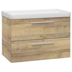 EBS Urban Skříňka s umyvadlem 81 cm, dub riviera/madlo bíla mat