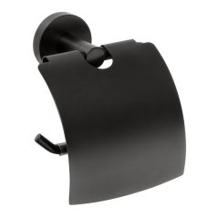 EBS Urban Round Black Držák WC papíru s krytem, černá mat