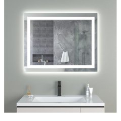 EBS Triton Zrcadlo 100x80 cm s LED osvětlením po obvodu a dotykovými tlačítky