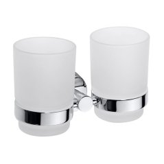 EBS Urban Round Dvojitý držák kartáčků, matné sklo