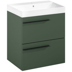 EBS Ardo Skříňka s umyvadlem 60 cm, lesní zelená mat, madlo černá mat