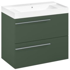 EBS Ardo Skříňka s umyvadlem 80 cm, lesní zelená mat, madlo chrom