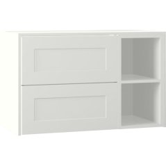 EBS Lana Skříňka umyvadlová s deskou a s regálem vpravo, 93,2 cm, bílá matná