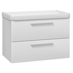EBS Urban Skříňka s umyvadlem 81 cm, bílá lesk/madlo bíla mat