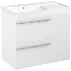 EBS Ardo Skříňka s umyvadlem 80 cm, L, bílá mat, madlo chrom