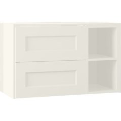 EBS Laca Skříňka umyvadlová s deskou a s regálem vpravo, 93,2 cm, bílá matná