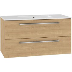 EBS Pure Skříňka s keramickým umyvadlem slim 101 cm, dub Arlington