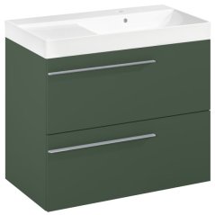 EBS Ardo Skříňka s umyvadlem 80 cm, P, lesní zelená mat, madlo chrom