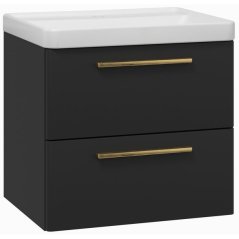 EBS Urban Skříňka s umyvadlem 60cm, černá mat/madlo bronz