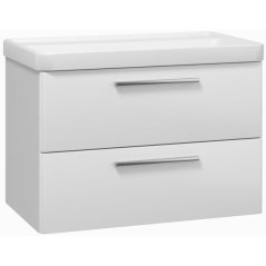 EBS Urban Skříňka s umyvadlem 80cm, bílá lesk/madlo nerez