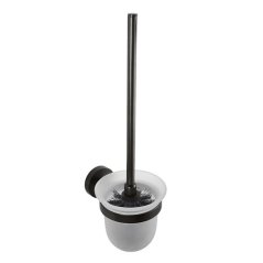 EBS Urban Round Black Skleněná WC štětka, černá mat