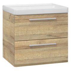 EBS Urban Skříňka s umyvadlem 61 cm, dub riviera/madlo bíla mat