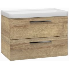 EBS Urban Skříňka s umyvadlem 80cm, dub Riviera/madlo chrom