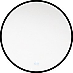 EBS Emilia Kulaté zrcadlo 60 cm s LED osvětlením a senzorem, černá rám