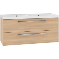 EBS Pure Skříňka s dvojumyvadlem 121 cm, dub sand barbera