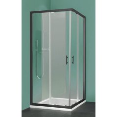 EBS Vame Sprchový kout čtverec, 90x90cm, černý elox/ transparent