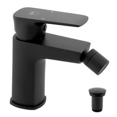 EBS Urban Black Bidetová baterie s výpustí, černá mat