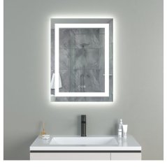 EBS Triton Zrcadlo 60x80 cm s LED osvětlením po obvodu a dotykovými tlačítky