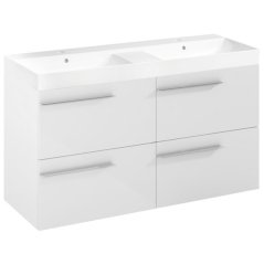 EBS Ardo Skříňka s dvojumyvadlem 120 cm, bílá lesk, madlo chrom