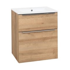 EBS Nevio Skříňka a keramické umyvadlo 61 cm, dub Riviera
