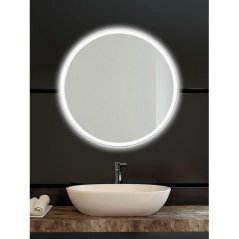 EBS Naga Zrcadlo 80 cm s LED podsvíceným pískovaným okrajem