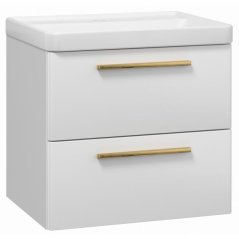 EBS Urban Skříňka s umyvadlem 61cm, bílá lesk/madlo zlatá kartáčovaná