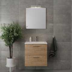 EBS Tami Skříňka s umyvadlem 60 cm, zrcadlem a osvětlením, světlý ořech select