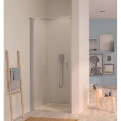 EBS Urbanis Pantové jednokřídlé dveře 90 cm, stříbrná lesk/čiré sklo