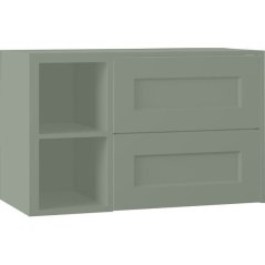 EBS Laca Skříňka umyvadlová s deskou a s regálem vlevo, 93,2 cm, kapradinová matná