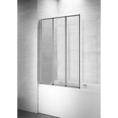 EBS Vanová zástěna 100x140 cm zlamovací, skleněná výplň