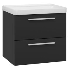 EBS Urban Skříňka s umyvadlem 61 cm, černá mat/madlo bíla mat