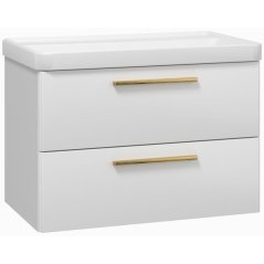 EBS Urban Skříňka s umyvadlem 80cm, bílá lesk/madlo bronz