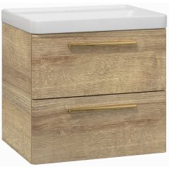 EBS Urban Skříňka s umyvadlem 60cm, dub Riviera/madlo bronz