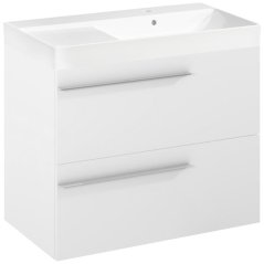 EBS Ardo Skříňka s umyvadlem 80 cm, P, bílá mat, madlo chrom