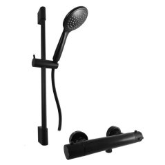 EBS Sprchový set s termostatickou baterií, černá matná