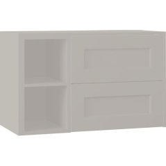 EBS Laca Skříňka umyvadlová s deskou a s regálem vlevo, 93,2 cm, šedá matná