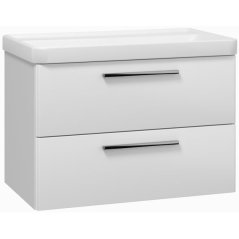 EBS Urban Skříňka s umyvadlem 80cm, bílá lesk/madlo chrom