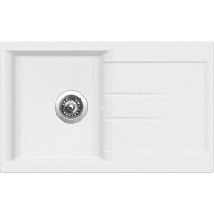 EBS KLASIK780 bílý granitový jednodřez s odkapem, 78x48 cm