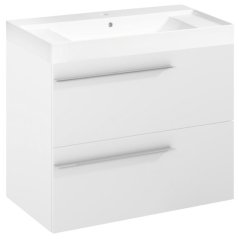 EBS Ardo Skříňka s umyvadlem 80 cm, bílá mat, madlo chrom