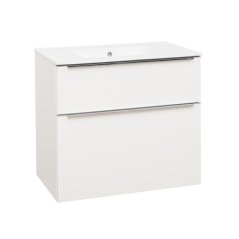 EBS Nevio Skříňka a keramické umyvadlo Slim 81 cm, bílá lesklá