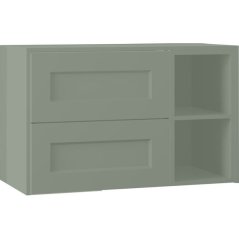 EBS Laca Skříňka umyvadlová s deskou a s regálem vpravo, 93,2 cm, kapradinová matná