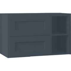 EBS Laca Skříňka umyvadlová s deskou a s regálem vpravo, 93,2 cm, hlubinná modř matná