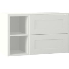 EBS Lana Skříňka umyvadlová s deskou a s regálem vlevo, 93,2 cm, bílá matná